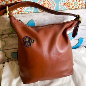VINTAGE COACH COGNAC LEGACY DUFFLE XL HOBO BAG 19893